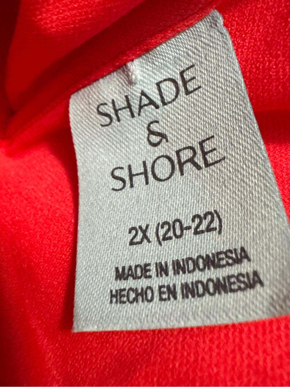 Shade & Shore Women’s Red Padded Swim Tankini Top NWOT Size 2X (20-22) - Picture 3 of 5